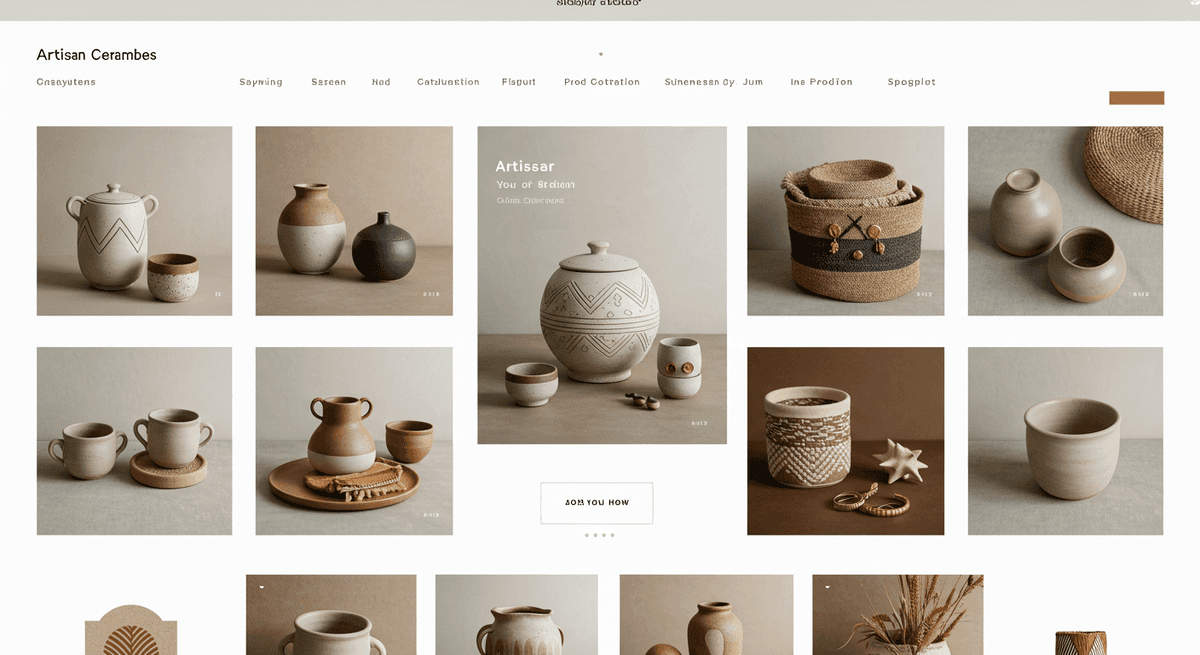 Screenshot of a custom Shopify store for artisan goods