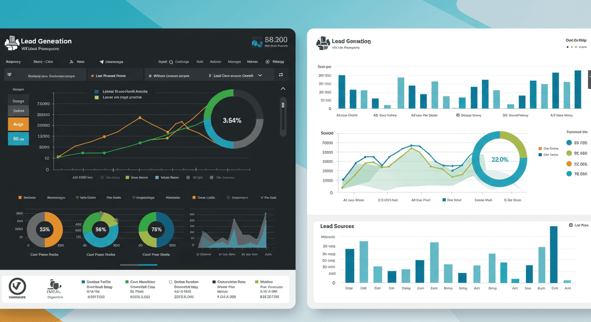 Digital marketing dashboard showing lead generation growth for an HVAC company
